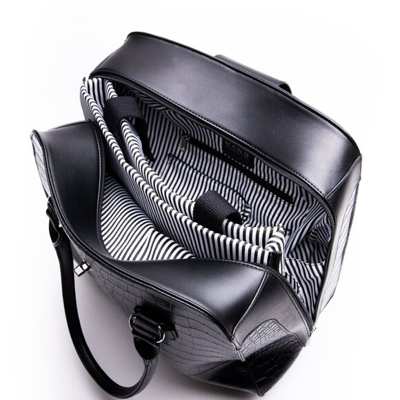 Blue Crocodile Embossed Rolling Carry-On Suitcase Travel Bag (Imperfect) - Picture 4 of 5